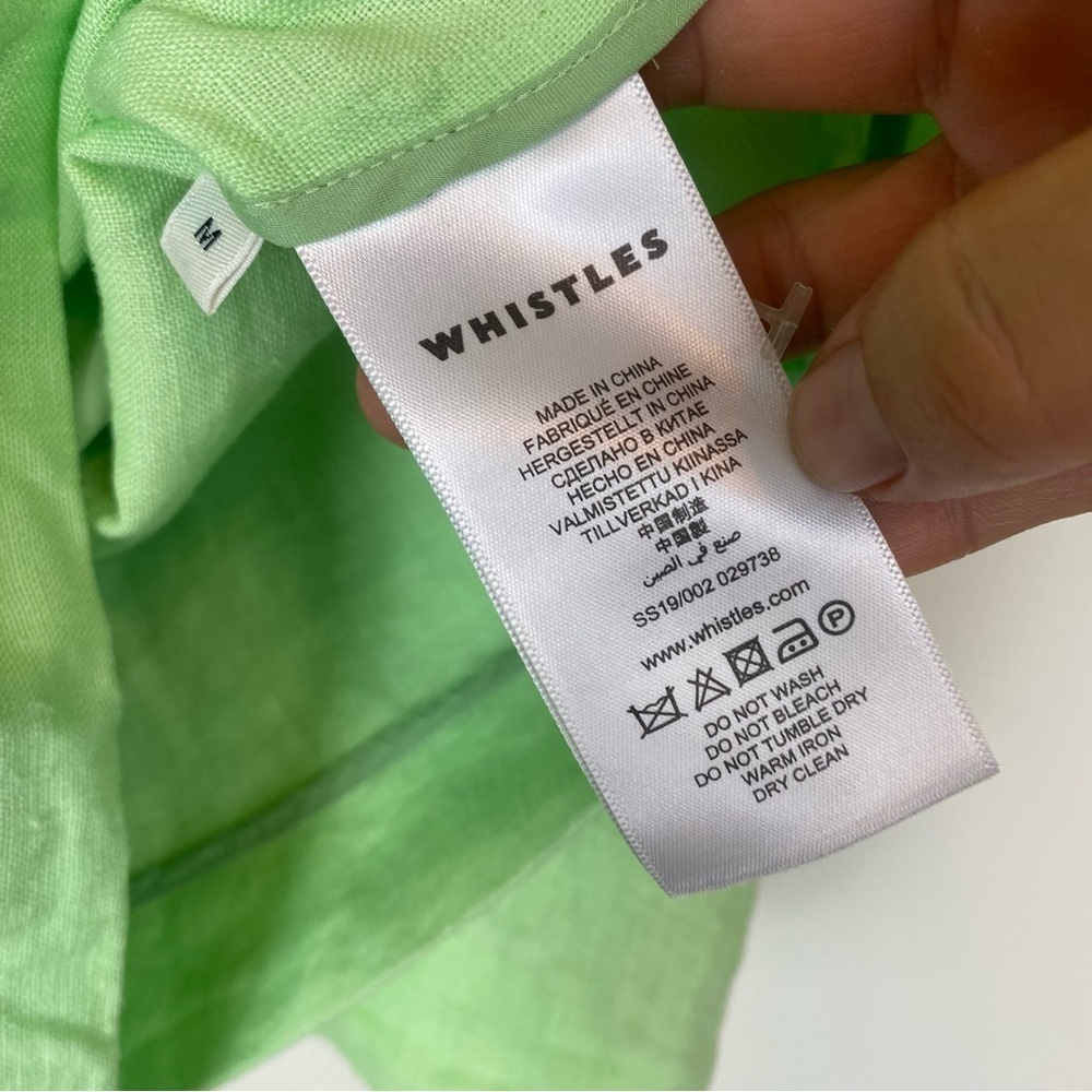 WHISTLES Green Linen Double Breasted Blazer size Medium - Picture 5 of 5